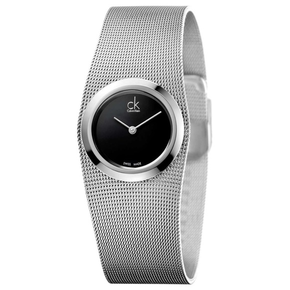 Calvin Klein Impulsive Black Dial Steel Mesh Women's Casual Watch - Silver - Picture 1 of 7
